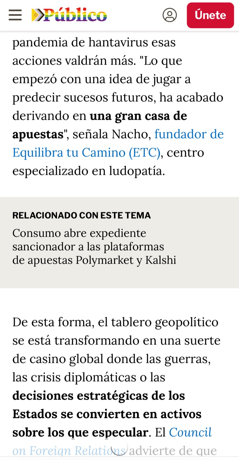 Diario Público — Nacho, fundador de ETC, citado sobre las casas de apuestas